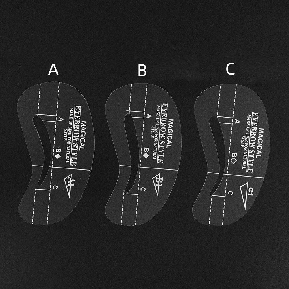 Eyebrow Shaping Template Stencils, models C1 - C8