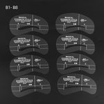 Eyebrow Shaping Template Stencils, models B1 - B8