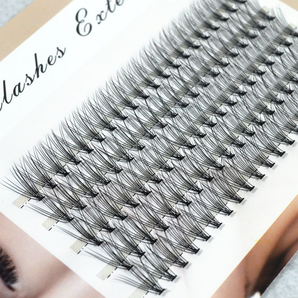10D volume cluster eyelashes premade fans, C-0.10 (100 pieces)