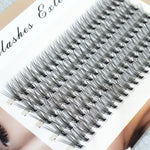 10D volume cluster eyelashes premade fans, C-0.10 (100 pieces)