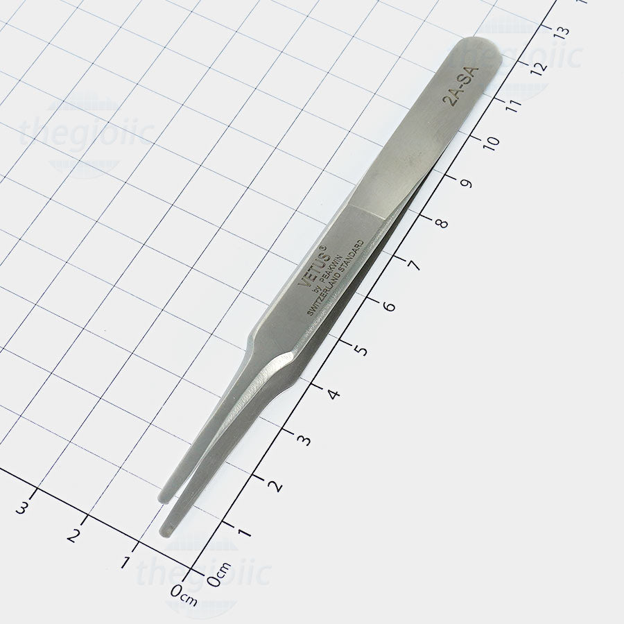 Genuine VETUS 2A-SA tweezers for eyelash extensions, SILVER