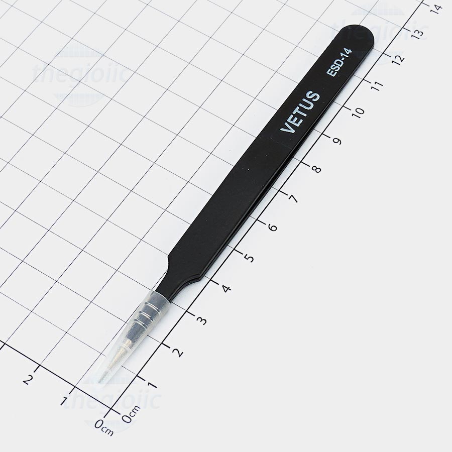 Genuine VETUS ESD-14 tweezers for eyelash extensions, BLACK