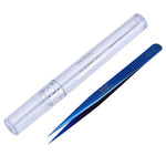 VETUS MCS-12 PRO tweezers for eyelash extensions, BLUE