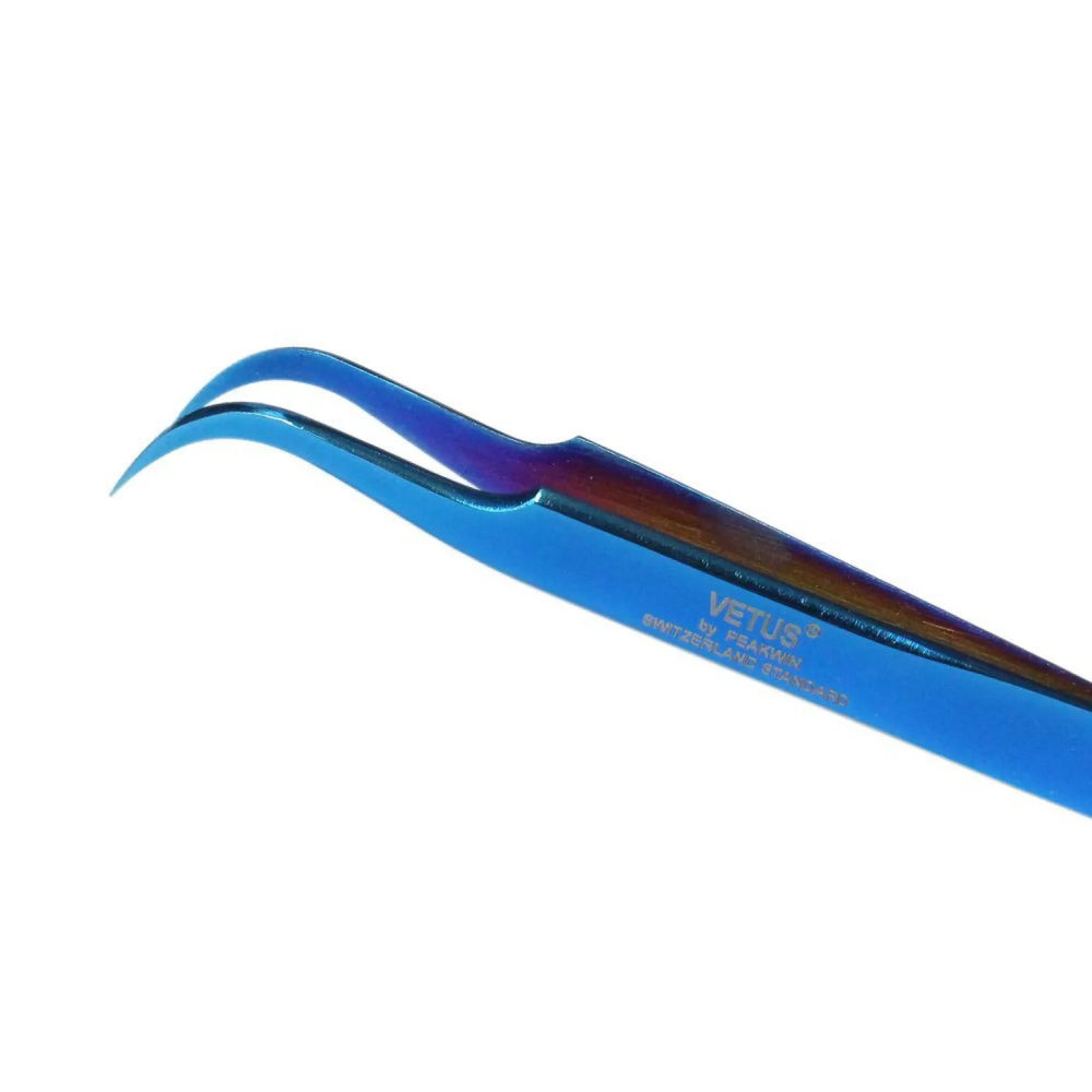 VETUS MCS-15 PRO tweezers for eyelash extensions, BLUE