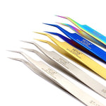 VETUS MCS-5B PRO tweezers for eyelash extensions, RAINBOW