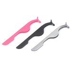 Metallic eyelashes tweezers for easy strip lashes application, silver, pink or black