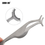 Metallic eyelashes tweezers for easy strip lashes application, silver, pink or black