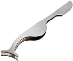 Metallic eyelashes tweezers for easy strip lashes application, silver, pink or black