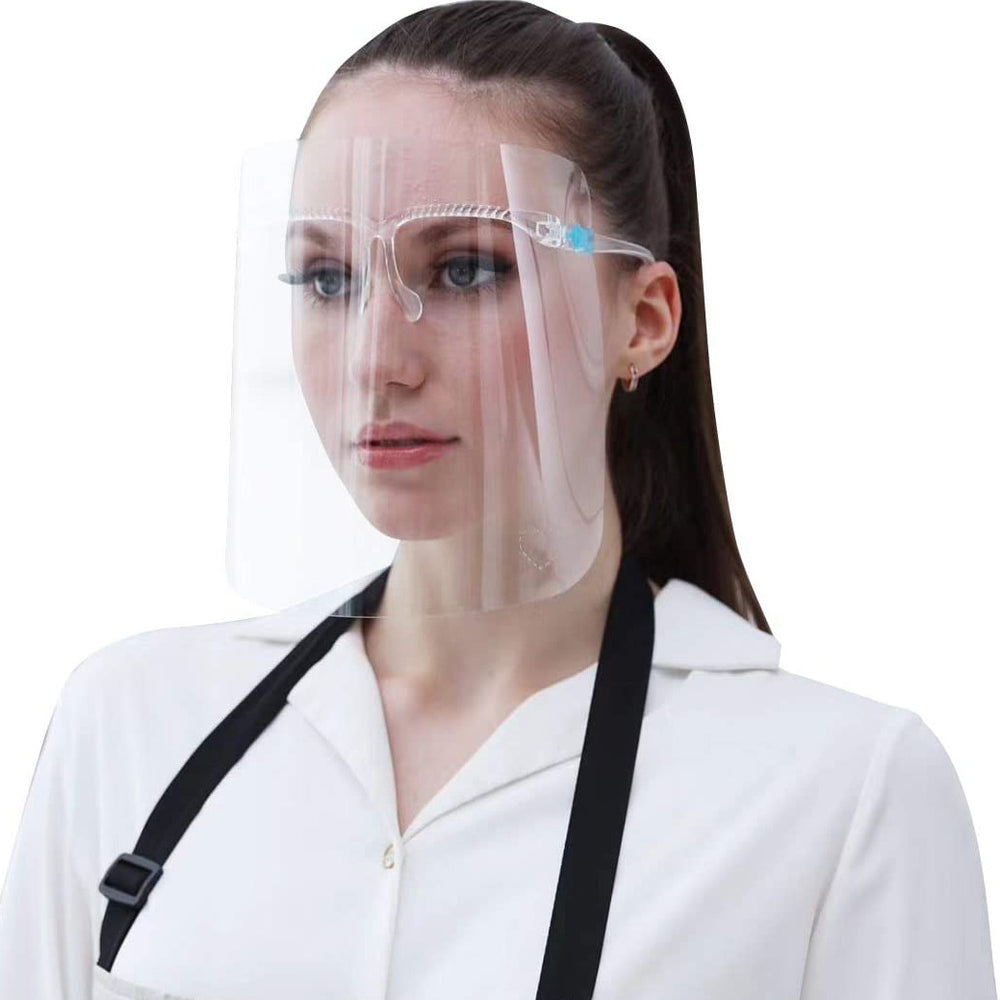PVC Protective mask shield non-evaporating with glasses, CLEAR
