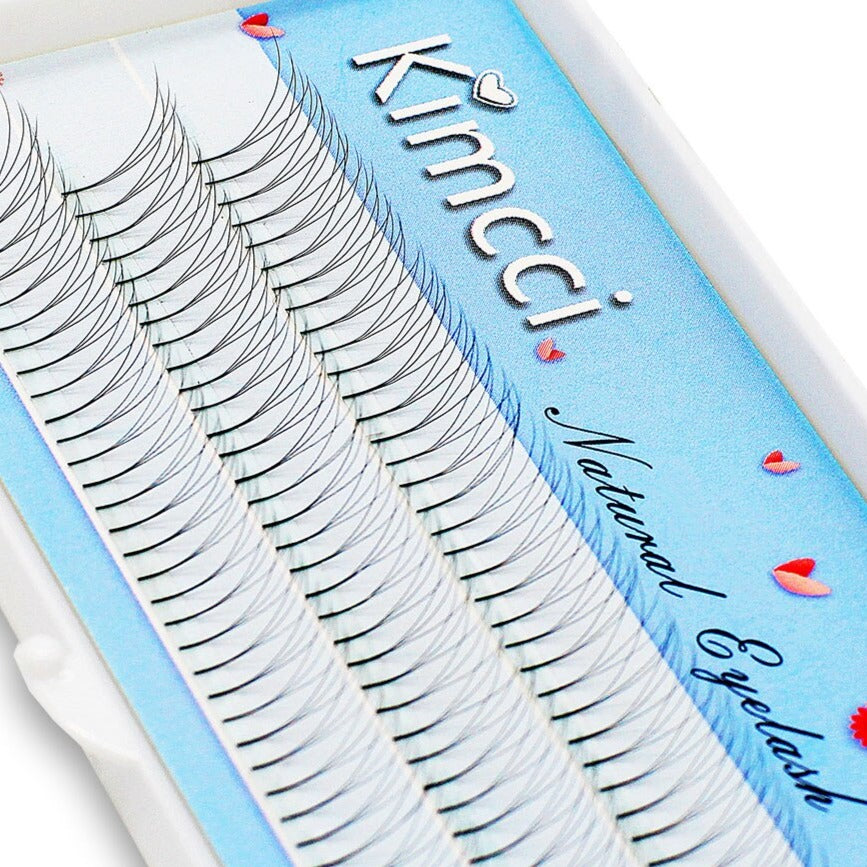 3D cluster eyelashes premade fans NATURAL VOLUME, C-0.07 (60 pieces)