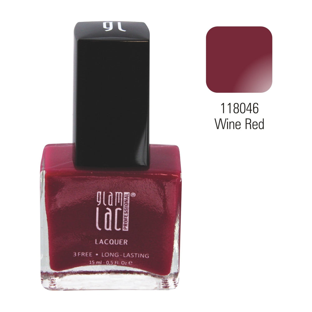 GlamLac gel effect nail lacquer polish 15 ml, 118046 WINE RED