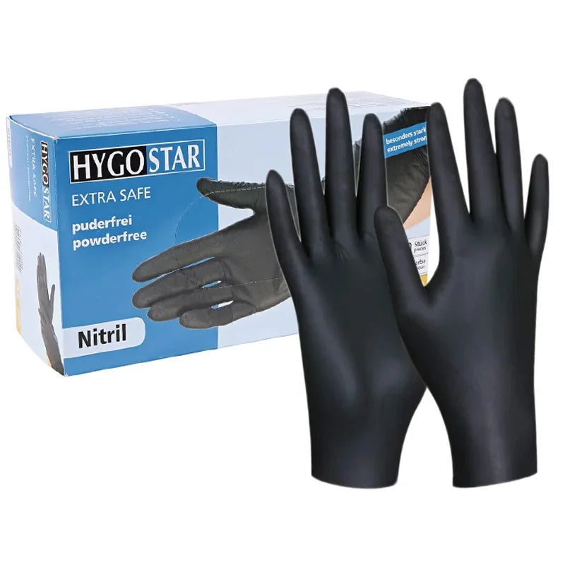 hygostar nitril handschuhe schwarz Franz Mensch Hygostar black nitrile gloves 2 pieces/1 pair, size XS, S –  BEAUTY IMAGINE SPACE