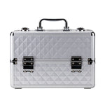 Beauty suitcase with 3D design S size, SILVER