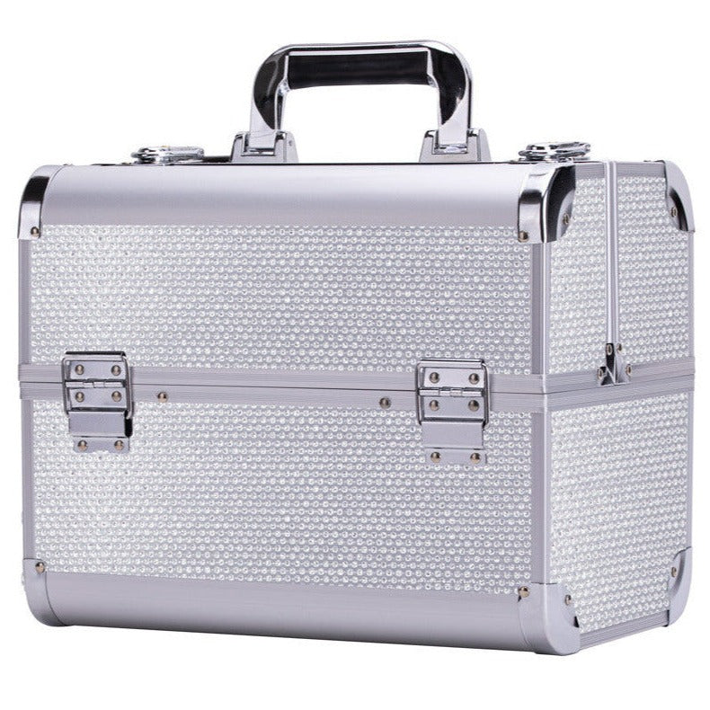Beauty suitcase M2 size, SPARKLY SILVER