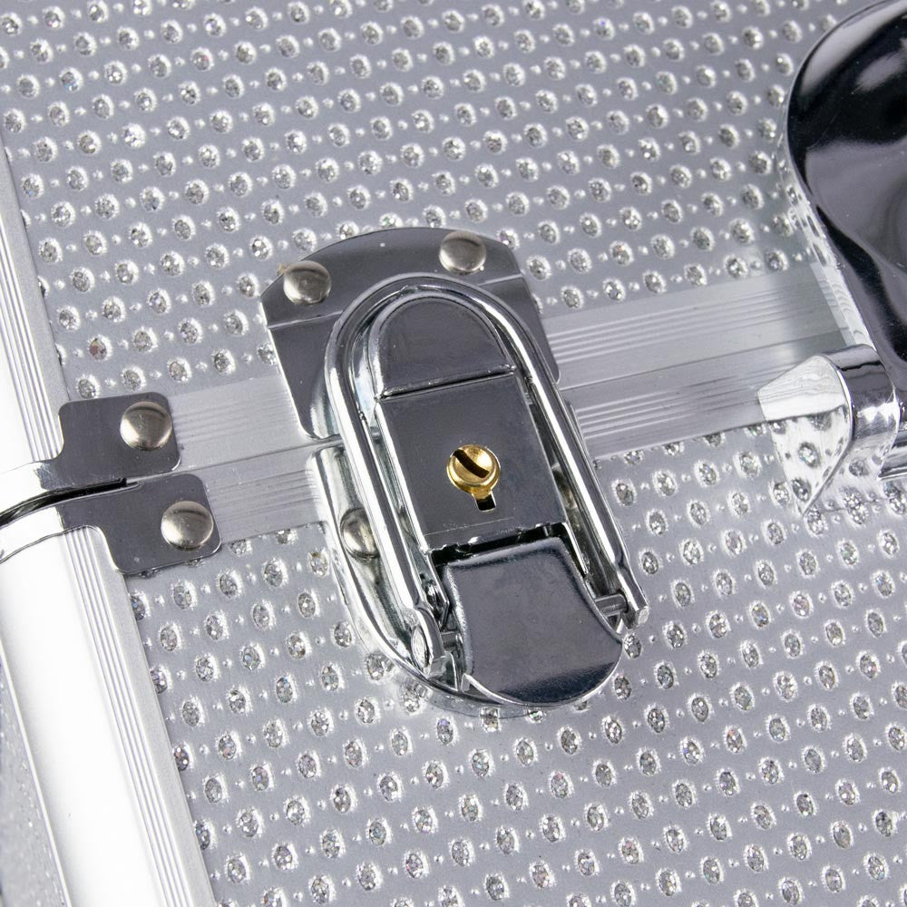Beauty suitcase M2 size, SPARKLY SILVER