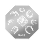 Template for Konad nail stamping art, QA60