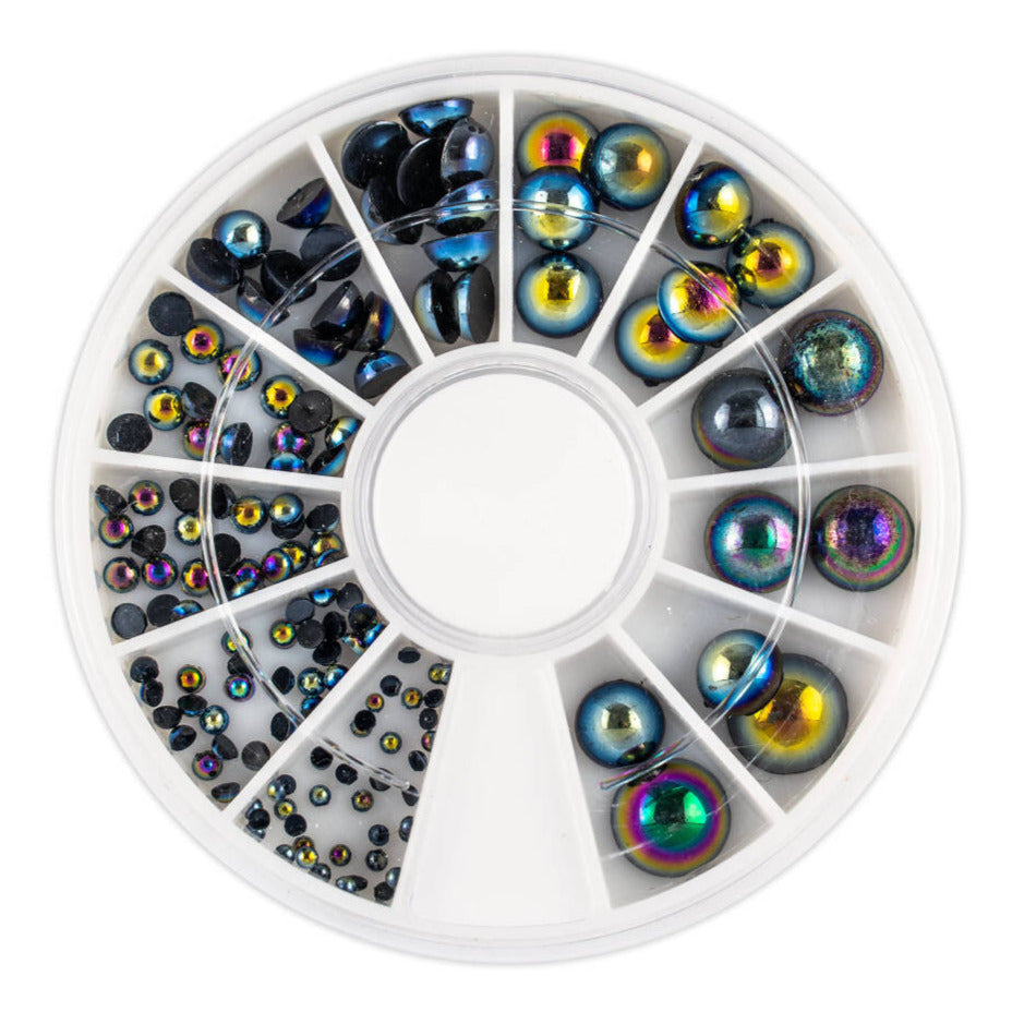 Nail design round beads, RAINBOW