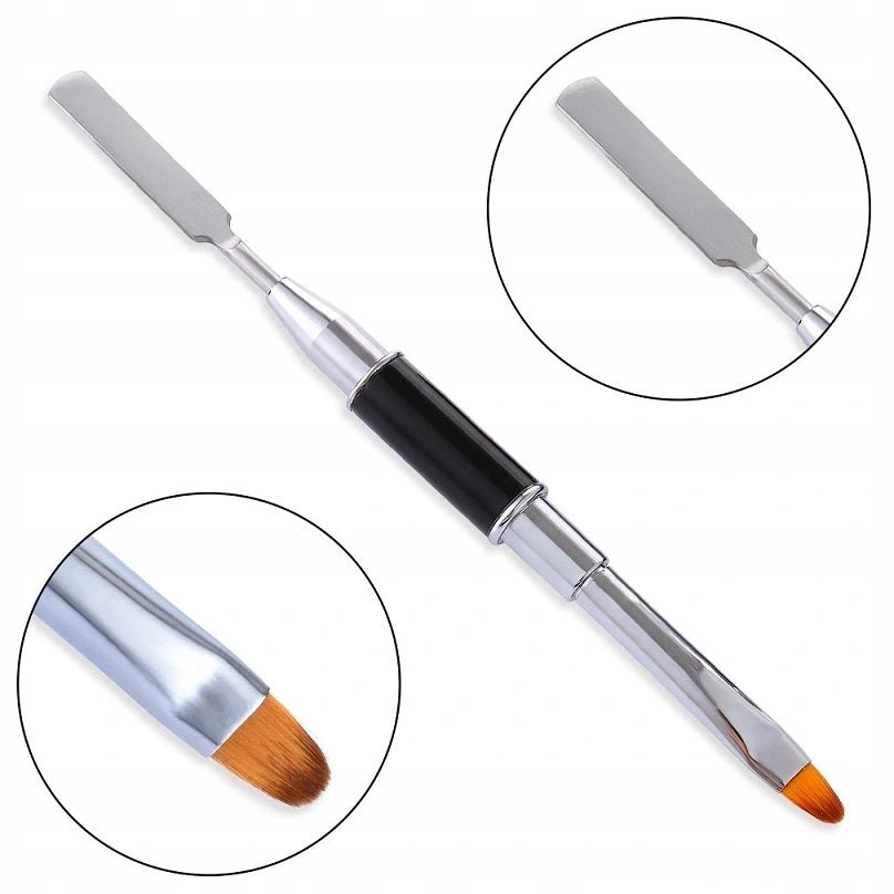 Nail brush double sided for Polygel, OVAL