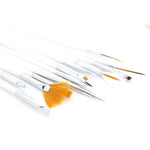 Nail extension and design brush set, 15 pcs