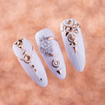 Nail design metal MIX 6 shapes, golden rose