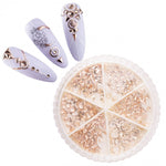 Nail design metal MIX 6 shapes, golden rose