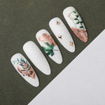 Nail design metal MIX 6 shapes, golden rose