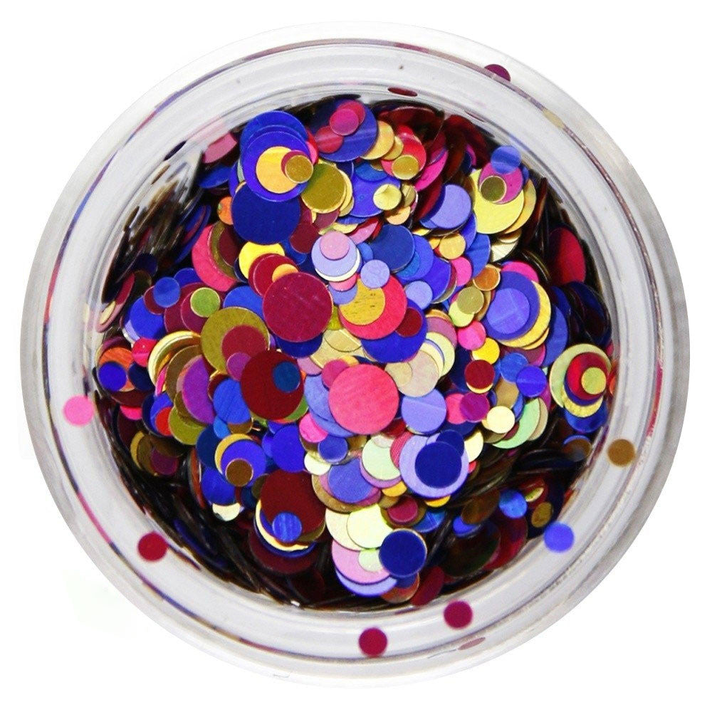 Nail design confetti round sequins, different colors