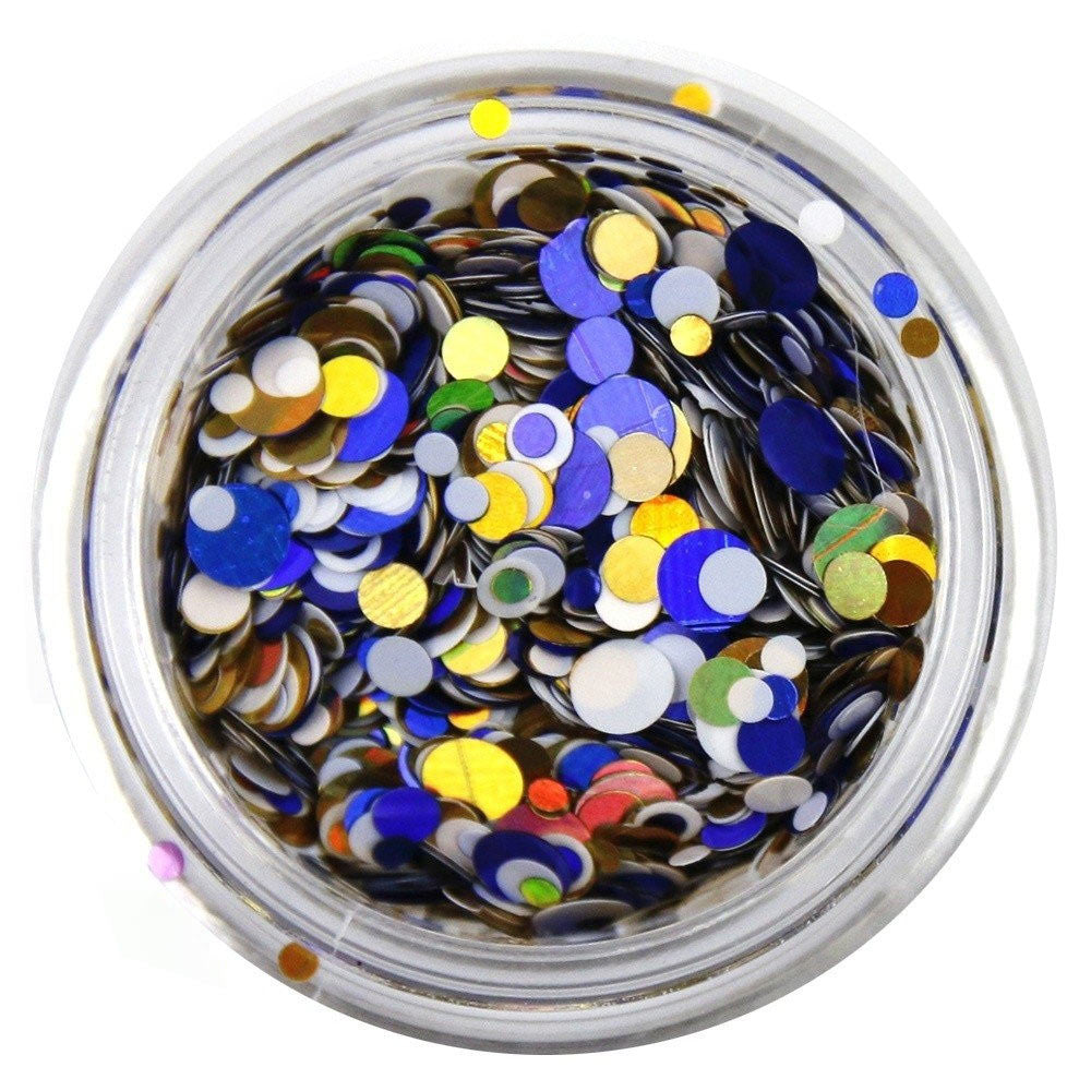 Nail design confetti round sequins, different colors