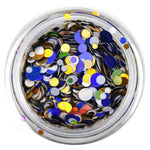 Nail design confetti round sequins, different colors