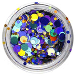 Nail design confetti round sequins, different colors