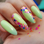 Nail design confetti round sequins, different colors