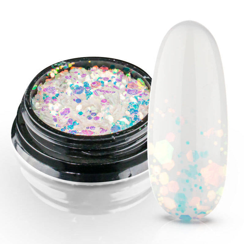NEW! White Princess nails design sequins
