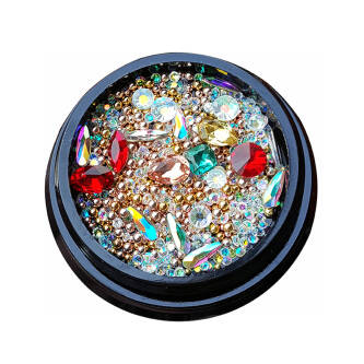 Nail Art design - mix of luxurious JEWELRY, different types