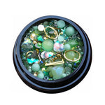 Nail Art design - mix of luxurious JEWELRY, different types