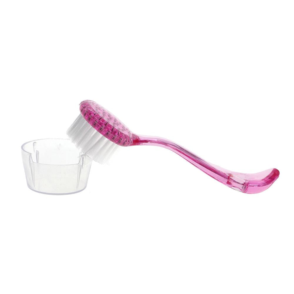 Nail dust cleaning brushes with handle, purple