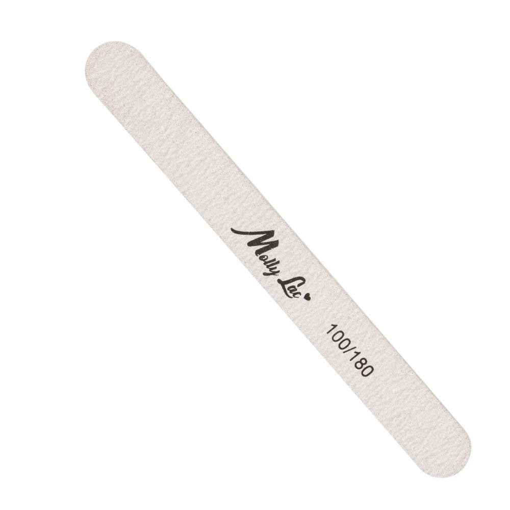 PRO nail file grey wooden slim STRAIGHT by MollyLac, 100/180