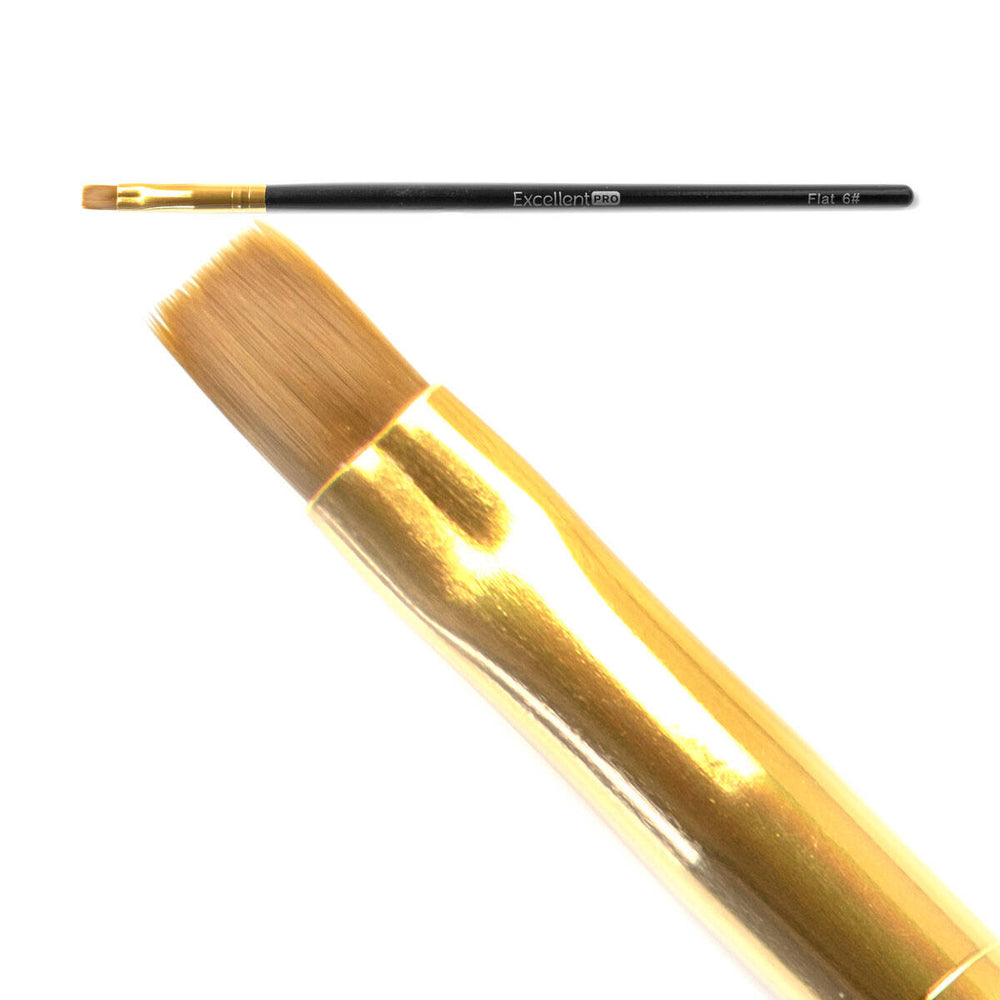 Excellent PRO nail gel brush, square flat 6