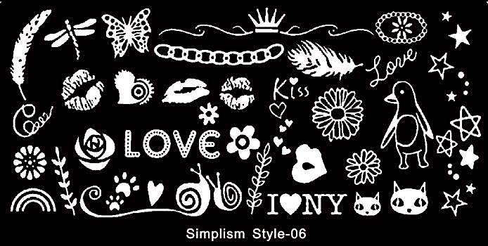 Template for Konad nail stamping art 06, 60 x 120 mm