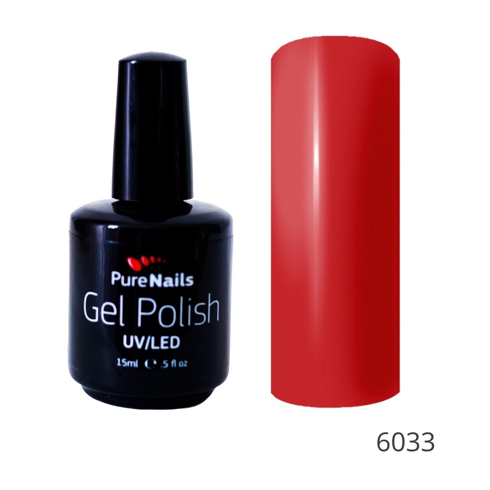 BIS Pure Nails Gel Polish HEMA & TPO Free UV/LED 15 ml | 6033 WARM RED