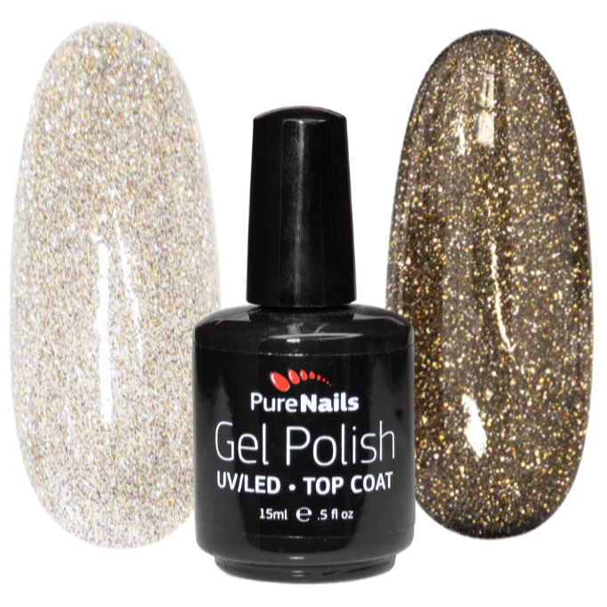 BIS Pure Nails Flashing Lights Top No Wipe Gel UV/LED | GOLD