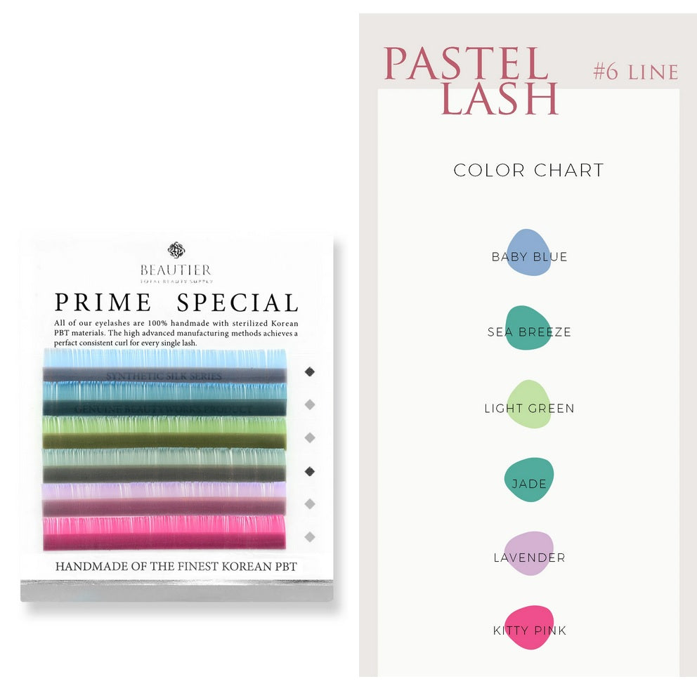 Beautier eyelash extensions PASTEL MIX, C shape