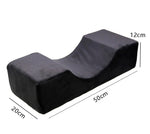 Memory foam neck pillow for eyelash extensions, LEATHER BLACK