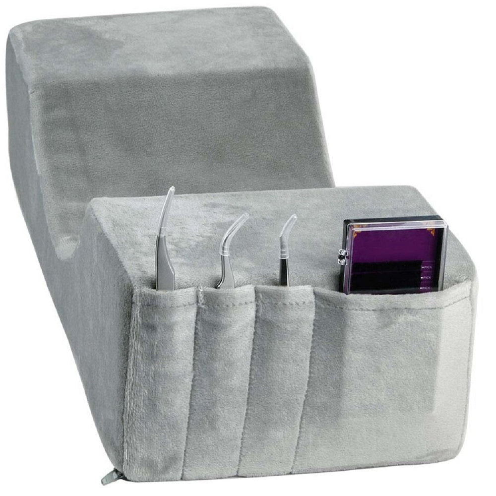 Memory foam neck pillow for eyelash extensions, velvet GREY