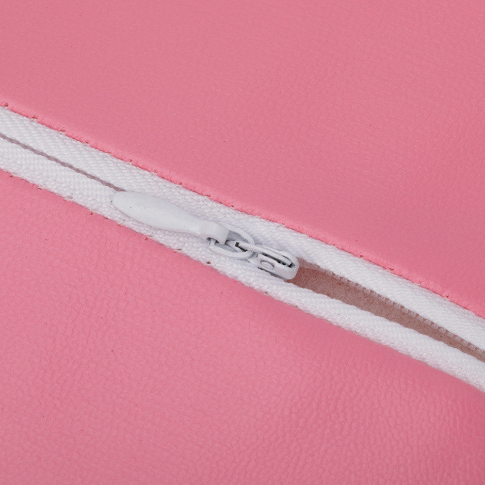Manicure pad cushion with zipper, pink or red eco leather