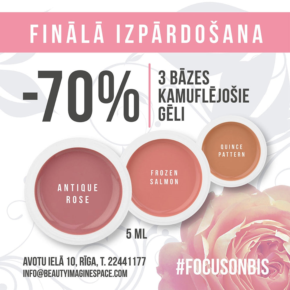 UV/LED būvējošais kamuflāžas gēls-želeja 3 toņi x 5 ml