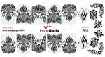 BIS Pure Nails nagu dizaina slaideri uzlīmes BLACK ORNAMENT, models B10, B11, B18 and B20
