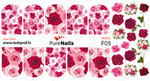 BIS Pure Nails nagu dizaina slaideri uzlīmes ROSES, models F09, F16, F17 and F55