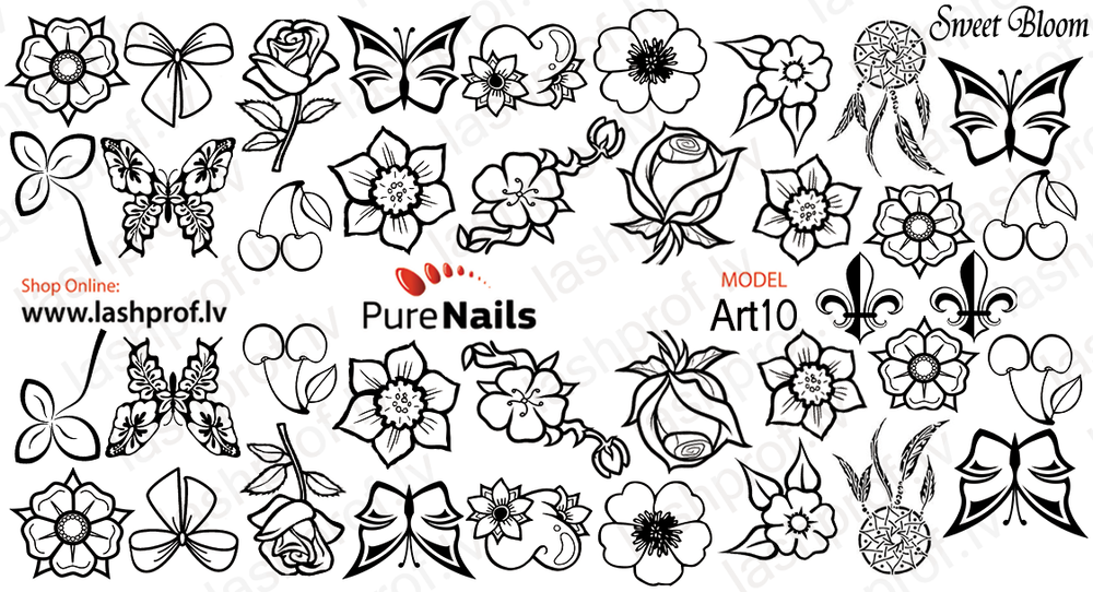 BIS Pure Nails  slider nail design sticker decal BLACK LACE, Art10