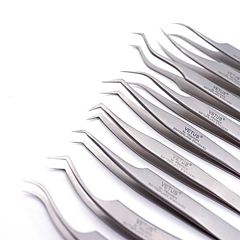 Genuine VETUS 29-SA tweezers for eyelash extensions, SILVER