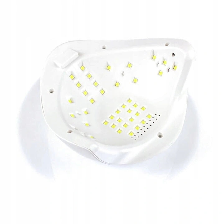 Dual LED Master Line nail lamp white with silver handle, 80W